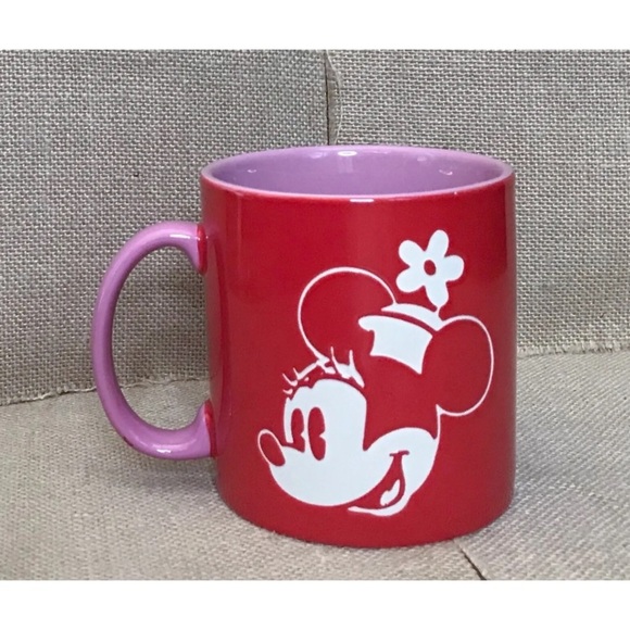 Disney Store Red Pink Minnie Mouse Mug Cup Large Whimsical Fun Disneyana - Picture 6 of 7